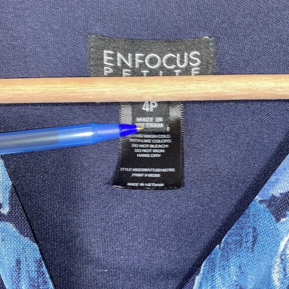 Enfocus Floral Y2K Faux Wrap Fairy Dress SZ 4P Semi Sheer Asymmetrical Hem - Picture 11 of 12